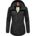 Outdoorjacke RAGWEAR "Danka", Damen, Gr. M (38), grau (dunkeltitanfarben), Außenmaterial: 100% Polyester, Innenfutter: 100% Polyester, casual, regular fit hüftbedeckend, Langarm Ärmel ohne Ärmelschlitz elastischer Bund mit innenliegendem Gummizug, Jacken, Wasserdichte Übergangsjacke mit großer Kapuze
