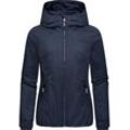 Winterjacke RAGWEAR "Dizzie Warm", Damen, Gr. 4XL (48), blau (navy), Obermaterial: 100% Polyester, Innenfutter: 100% Polyester, Wattierung: 100% Polyester, Basic, figurumspielend hüftbedeckend, Langarm Ärmel ohne Ärmelschlitz Rippbündchen mit Gummizug, Jacken, Wasserdichte Damen Jacke mit Kapuze