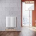 Sonni - Design Heizkörper 630x616mm Einlagig Badezimmer/Wohnraum Seitenanschluss Weiß Flachheizkörper Badheizkörper Radiator