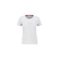 T-Shirt ALPHA INDUSTRIES "Alpha Industries Women - T-Shirts New Basic T Glitter Women", Damen, Gr. M, grau (pastel grau), Obermaterial: 100% Baumwolle, Kurzarm, Shirts