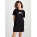 Shirtkleid ALPHA INDUSTRIES "Alpha Industries Women - T-Shirts Basic T Long Women" Gr. L, Normalgrößen, schwarz, Damen, Shell: 100% Cotton, Kleider