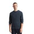 Rundhalspullover MARC O'POLO, Herren, Gr. L, blau (schwarz navy), Strick, Obermaterial: 100% Baumwolle, regular fit, Rundhals, Pullover, Zweifarbiger Bi-Colour-Strick