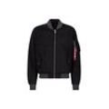 Bomberjacke ALPHA INDUSTRIES "Alpha Industries Men - Bomber Jackets MA-1 Faux Suede", Herren, Gr. L, schwarz, Obermaterial: 100% Polyester, Jacken