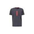 T-Shirt ALPHA INDUSTRIES "Alpha Industries Men - T-Shirts Alpha Puff Print T" Gr. L, grau (vintage grau), Herren, Shell Fabric: 100% Cotton, Shirts