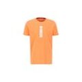 T-Shirt ALPHA INDUSTRIES "Alpha Industries Men - T-Shirts Alpha Puff Print T" Gr. L, orange (tangerine), Herren, Shell Fabric: 100% Cotton, Shirts