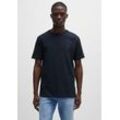 T-Shirt BOSS ORANGE "Tales" Gr. XXL, blau (404_schwarz_blau) Herren Shirts mit BOSS Stickerei auf der Brust