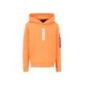 Hoodie ALPHA INDUSTRIES "Alpha Industries Men - Hoodies Alpha Puff Print Hoodie", Herren, Gr. L, orange (tangerine), Obermaterial: 80% Baumwolle, 20% Polyester, regular fit, Sweatshirts