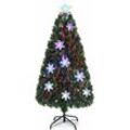 Costway - 150cm led Künstlicher Weihnachtsbaum mit Glasfaser-Farbwechsler und Sternspitze, Tannenbaum pvc Nadeln, Christbaum ideal für Zuhause, Büro,