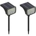 Leuchten oder LED-Solar-Wandleuchten mit Bewegungsmelder 2er-Set - 700 Lumen - chendi