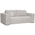 Schlafsofa mit Matratze 3-Sitzer - Liegefläche 140 cm - Matratze 14 cm - Cord - Beige - amelia ii