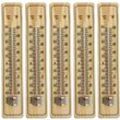 8-teiliges Holzthermometer für den Innenbereich, Holzthermometer zum Messen der Temperatur im Innen- und Außenbereich, Energie, Thermometer mit Skala