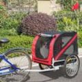 Skecten - Hund Fahrradanhänger Hundeanhänger Anhänger Hundetransporter Fahrrad Anhänger inkl. Kupplung (Rot+Schwarz)