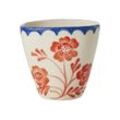 RICE Keramik Becher Handbemalt Vintage Flower, 300 ml L:10 cm, B:8 cm, H:9 cm