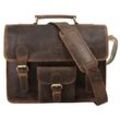 Aktentasche BAGAN Gr. B/H/T: 34cm x 27cm x 10cm onesize, braun Damen Taschen echt Leder