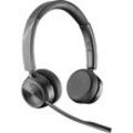 HP Poly Savi 7220 Office Telefon On Ear Headset DECT Stereo Schwarz Noise Cancelling Headset, Lautstärkeregelung, Mikrofon-Stummschaltung, inkl. Lade- und