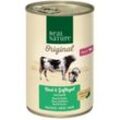 REAL NATURE Original Nassfutter Katze, Adult, Rind & Geflügel mit Leinöl 12x400 g