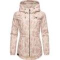 Outdoorjacke RAGWEAR "Dankka Spring", Damen, Gr. 4XL (48), rosa (hellrosa), Außenmaterial: 100% Polyester, Innenfutter: 100% Polyester, feminin, tailliert hüftbedeckend, hoch geschlossener Ausschnitt, Langarm Ärmel ohne Ärmelschlitz elastischer Bund mit innenliegendem Gummizug, Jacken, Wasserdichte Damen Jacke mit floralem Allover-Print