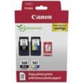 Canon Druckerpatrone PG-560/CL-561 Photo Value Pack (PVP) Original 2er-Pack Schwarz, Cyan, Magenta, Gelb 3713C008