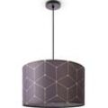 Pendelleuchte PACO HOME "Hugo Cube" Lampen Gr. Ø 45,5cm H: 27cm, schwarz Stoffschirm Wohnzimmer Hängeleuchte Esszimmer Küche