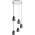 Hängeleuchte EGLO "ALOBRASE" Lampen Gr. Ø 54cm, schwarz (chromfarben, schwarz, transparent) chrom Ø54 x H150 cm Pendellampe Esstischlampe Küche