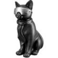 Tierfigur CASABLANCA BY GILDE "Katze mit Brille Hero Cat" Dekofiguren Gr. B/H/T: 38,5cm x 41,5cm x 10cm, silberfarben (schwarz, silberfarben)