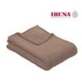 Wohndecke IBENA "Uni Fleecedecke Olbia" Wohndecken Gr. B/L: 130cm x 180cm, grau (taupe) einfarbig schick, Kuscheldecke