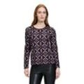 Kurzarmshirt BETTY BARCLAY "Betty Barclay Basic Shirt mit Blumenprint", Damen, Gr. 36, lila (lila, schwarz), Jersey, Obermaterial: 95% Viskose, 5% Elasthan., casual, tailliert normal, Langarm, Shirts, Druck