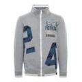 Sweatjacke FQ1924 "Sweatshirtjacke FQMagnus" Gr. S, grau (zink mix), Herren, Obermaterial: 60% Baumwolle CO. 40% Polyester PES., Sweatjacken