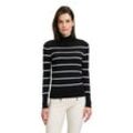 Strickpullover BETTY BARCLAY "Betty Barclay Rollkragenpullover langarm", Damen, Gr. 38, schwarz-weiß (patch schwarz, cream), Strick, Obermaterial: 72% Viskose, 28% Polyamid., Basic, figurbetont lang, Langarm, Pullover, Kragen