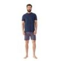 Shorty MEY "RED TILE" Gr. XL, blau (yacht blau) Herren Homewear-Sets Kurzarm-Shirt mit Brusttasche