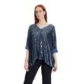 Shirtbluse VERA MONT "Vera Mont Cape im Glitzer-Look" Gr. 42, blau (light blau, light blau) Damen Blusen