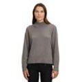 Strickpullover BETTY BARCLAY "Betty Barclay Strickpullover mit Lurexfaden", Damen, Gr. 44, grau, Strick, Obermaterial: 96% Polyamid, 4% Polyester metallisiert., casual, lässig geschnitten normal, Langarm, Pullover, Kragen