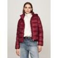 Steppjacke TOMMY HILFIGER, Damen, Gr. L (40), rot (deep rouge), Obermaterial: 100% Polyamid. Futter: 100% Polyamid. Wattierung: 90% Daunen, 10% Federn, modisch, regular fit, Langarm, Jacken, mit Logoprägung