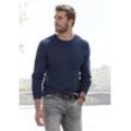 Strickpullover AUTHENTIC LE JOGGER Gr. S (44/46), blau (navy), Herren, Strick, Obermaterial: 100% Baumwolle, unifarben, Pullover, mit Double-Layer Optik, Rundhalspullover aus reiner Baumwolle