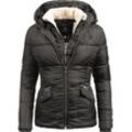 Winterjacke NAVAHOO "Megan" Gr. S (36), schwarz, Damen, Oberstoff: 100% Polyester, Futter: 100% Polyester, Wattierung: 100% Polyester, Ärmelfutter: 100% Polyester, Kunstpelz: 90% Polyacryl, 10% Polyester, clean, Jacken, stylische Damen Steppjacke mit Teddyfutter