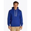 Hoodie TOMMY HILFIGER "ESS SEASONAL FLEECE HOODY", Herren, Gr. L, blau (wedge blau), Sweatware, Obermaterial: 60% Baumwolle, 40% Polyester, unifarben, casual, bequem hüftlang, Langarm elastischer Bund, Sweatshirts, mit Logostickerei