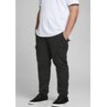 Cargohose JACK & JONES PLUSSIZE "PAUL FLAKE" Gr. 44, Länge 30, schwarz, Herren, Obermaterial: 98% Baumwolle, 2% Elasthan, Hosen, Bis Gr. 54