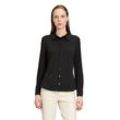 Hemdbluse BETTY BARCLAY "Betty Barclay Hemdbluse mit Kragen", Damen, Gr. 42, schwarz, Jersey, Obermaterial: 95% Polyester, 5% Elasthan., casual, lässig geschnitten normal, Langarm, Blusen