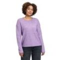 Strickpullover BETTY & CO "Betty & Co Strickpullover mit Rundhalsausschnitt", Damen, Gr. 38, lila (pastel crocus melange), Strick, Obermaterial: 82% Polyester, 16% Polyacryl, 2% Wolle., casual, gerade lang, Rundhals, Langarm, Pullover, Struktur