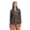 Longbluse BETTY BARCLAY "Betty Barclay Longbluse langarm", Damen, Gr. 38, schwarz (schwarz, beige), Obermaterial: 100% Viskose., casual, lässig geschnitten normal, V-Ausschnitt, Langarm, Blusen