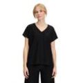 Shirtbluse VERA MONT "Vera Mont Blusenshirt mit V-Ausschnitt" Gr. 38, schwarz Damen Blusen