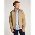 Blouson TOMMY HILFIGER "HARRINGTON JACKET" Gr. L, desert, Herren, Web, Obermaterial: 53% Elastomultiester, 47% Polyester, unifarben, Jacken, mit Seitentaschen