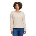 Strickpullover BETTY & CO "Betty & Co Strickpullover mit Rundhalsausschnitt", Damen, Gr. 38, beige, Strick, Obermaterial: 82% Polyester, 16% Polyacryl, 2% Wolle., casual, gerade lang, Rundhals, Langarm, Pullover, Struktur