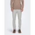 Anzughose ONLY & SONS "ONSMARK PETE SLIM DOBBY 0058 PANT NOOS", Herren, Gr. 32, Länge 34, grau (limestone), Obermaterial: 88% Baumwolle, 9% Polyester, 3% Elasthan, Basic, slim fit, Hosen