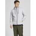 Kapuzensweatjacke JACK & JONES "AIR SWEAT ZIP HOOD" Gr. XXL, grau (hellgrau, meliert) Herren Sweatjacken