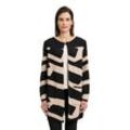 Strickjacke BETTY BARCLAY "Betty Barclay Strickmantel mit Jacquard" Gr. 36, beige (schwarz, beige), Damen, Obermaterial: 43% Polyester, 34% Baumwolle, 23% Polyacryl., Strickjacken, Materialmix