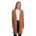 Strickjacke BETTY BARCLAY "Betty Barclay Longstrickjacke mit aufgesetzten Taschen", Damen, Gr. 36, braun (walnut melange), Strick, Obermaterial: 50% Viskose, 27% Polyamid, 23% Polyester., casual, figurumspielend lang, V-Ausschnitt, Langarm, Strickjacken, Material