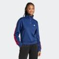 Sweatjacke ADIDAS SPORTSWEAR "W ICONIC 3S TT", Damen, Gr. XS, blau (team navy blau, better scarlet), Obermaterial: 53% Baumwolle, 47% Polyester, Sweatjacken