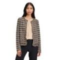 Strickjacke BETTY BARCLAY "Betty Barclay Strick-Cardigan mit Fransen" Gr. 38, beige (schwarz, beige), Damen, Obermaterial: 44% Baumwolle, 34% Polyamid, 17% Polyacryl, 3% Alpaka, 2% Polyester metallisiert., Strickjacken, Glitzer