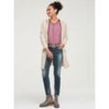 Longstrickjacke HEINE, Damen, Gr. 48/50, beige (sand), 52% Viskose, 26% Polyester, 22% Polyamid, unifarben, Langarm, Strickjacken